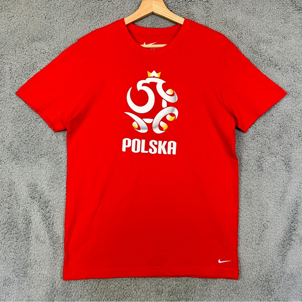Nike Polska Poland Soccer Football Slim Fit Athletic T-shirt Red Men’s Large